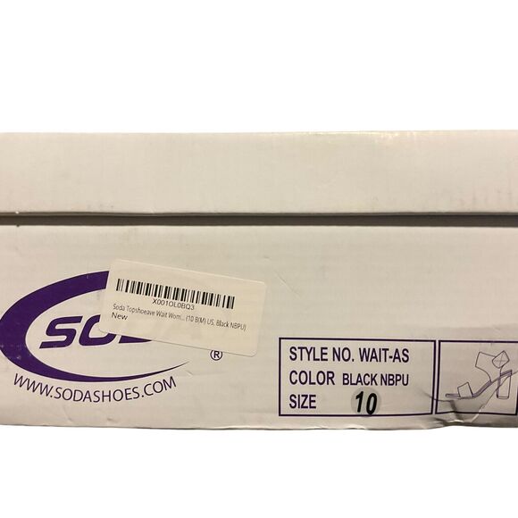 Soda WAIT-AS Women's Black Size 10 Block Heel Sandals Open Toe Adjustable Strap - Picture 11 of 11